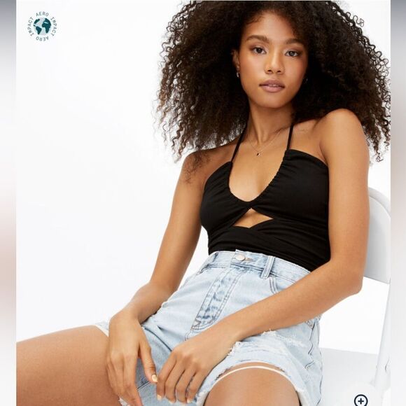 NWT Aeropostale 90's Baggy Hemp Denim Distressed Shorts - Picture 2 of 4